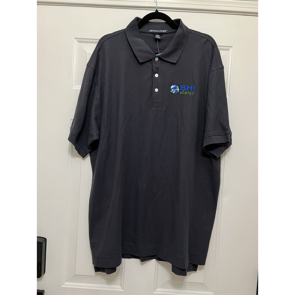 NWT‎ Devon & Jones Polo Shirt Mens 2XL BHI ENERGY Performance Golf Pima Cotton